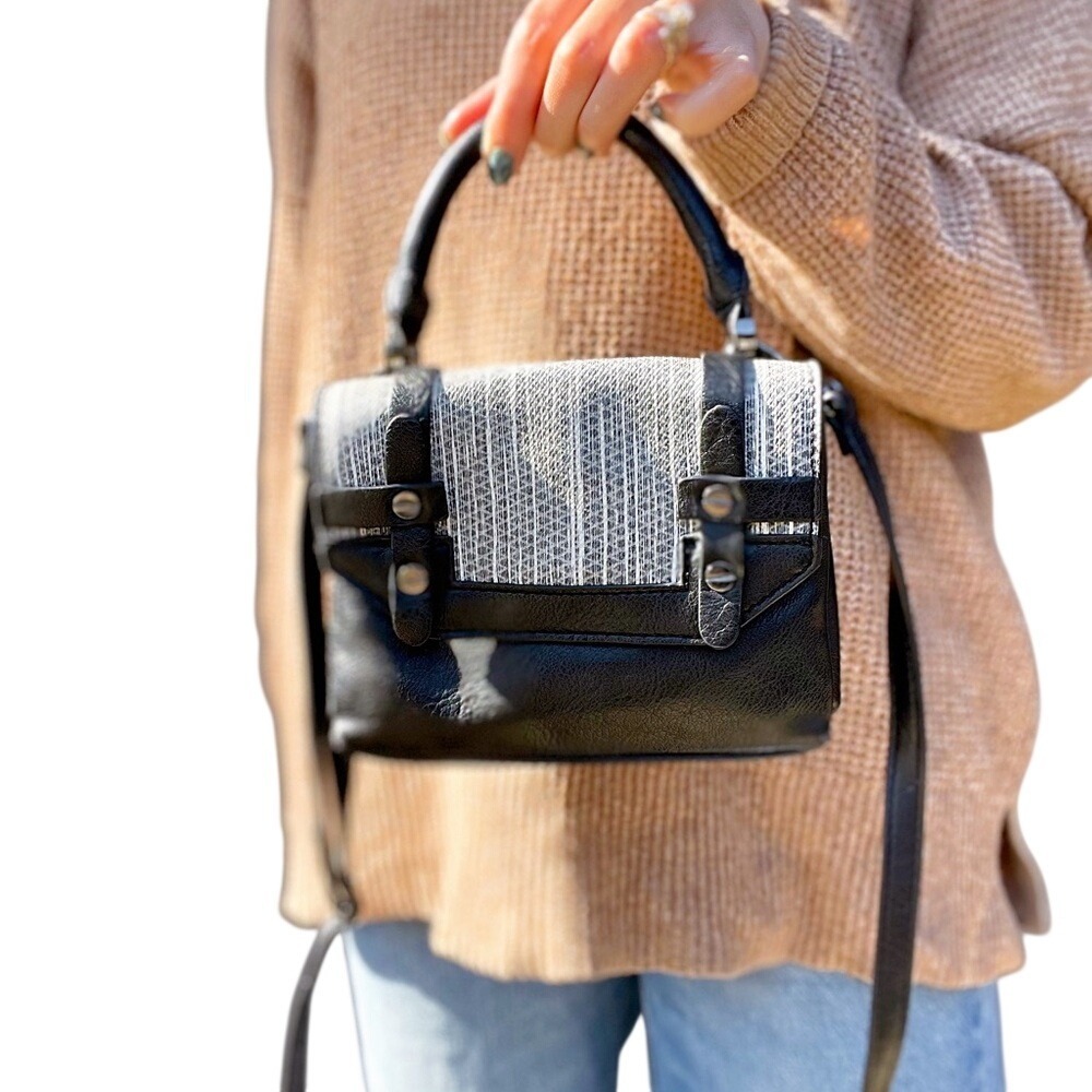 Danielle Nicole Quiet Luxury Black Color-block Leather Crossbody Body Bag